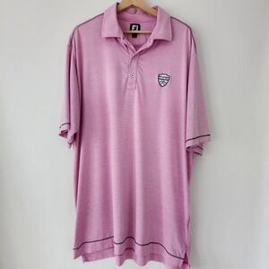 Footjoy pink striped short sleeve golf polo‎ shirt mens size XL